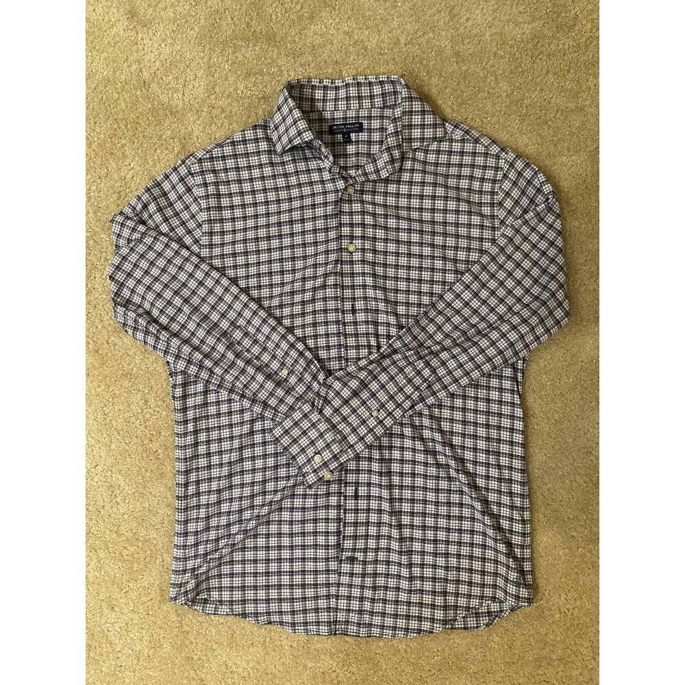 Peter Millar Crown Crafted Shirt Mens Size M Performance Sport Button Up Golf